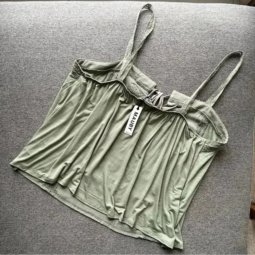 NWT Mauby Embroidered Tie Neck Tank Top XXL - Picture 6 of 6